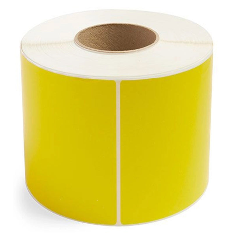 Perforated Direct Thermal Labels Yellow 100mm X 150mm - 350 Labels per Roll