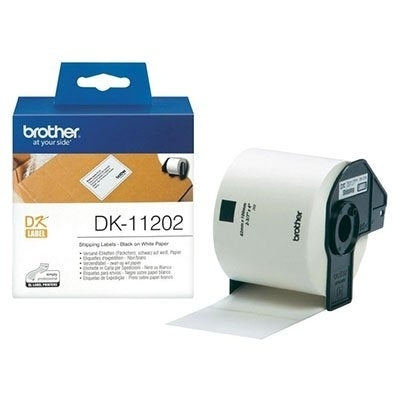 5 x Brother DK-11202 DK11202 Original Black Text on White Die-Cut Paper Label Roll 62mm x 100mm - 300 labels per roll