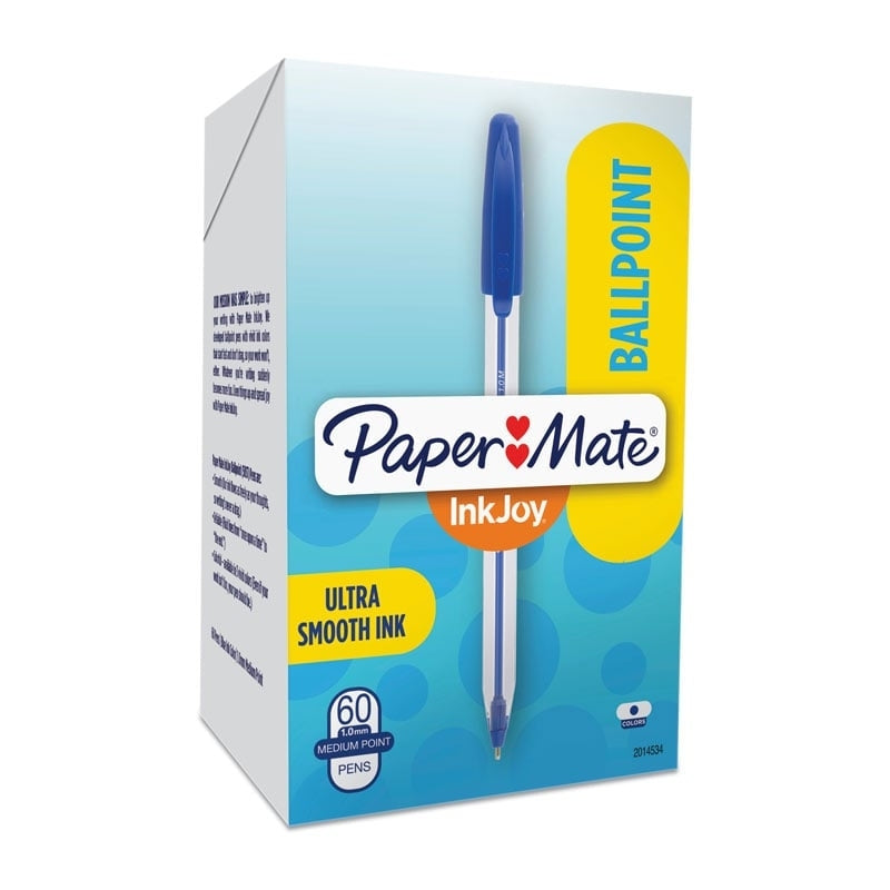 Paper Mate Capped 1.0mm Ballpoint Pens InkJoy 50ST Box of 60 - Blue